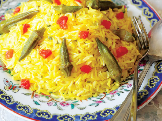 بامیه پلو رژیمی